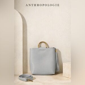 Anthropologie Light Blue 100% Leather Luanna Crossbody